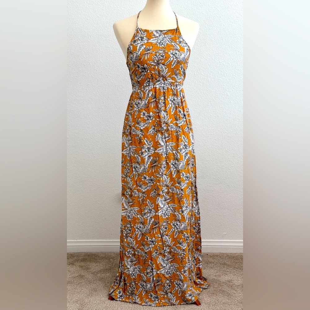 Forever21 yellow floral summer dress